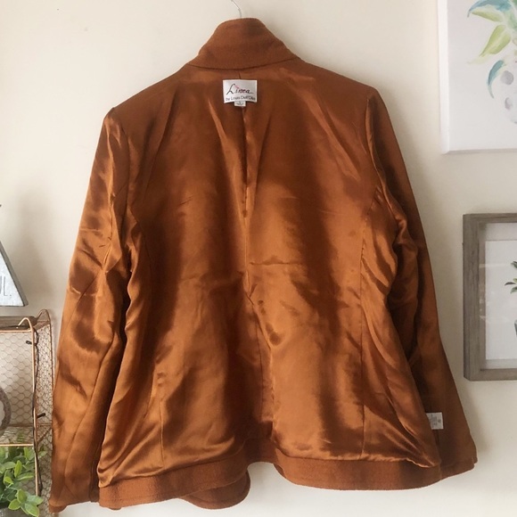 Linea by Louis Dell’Olio Rust Wool Blend Button Up Blazer w/ Pockets Size Large - Picture 8 of 11